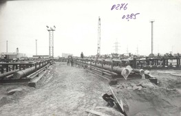 Строительство установки предварительной подготовки газа. 1985 г.